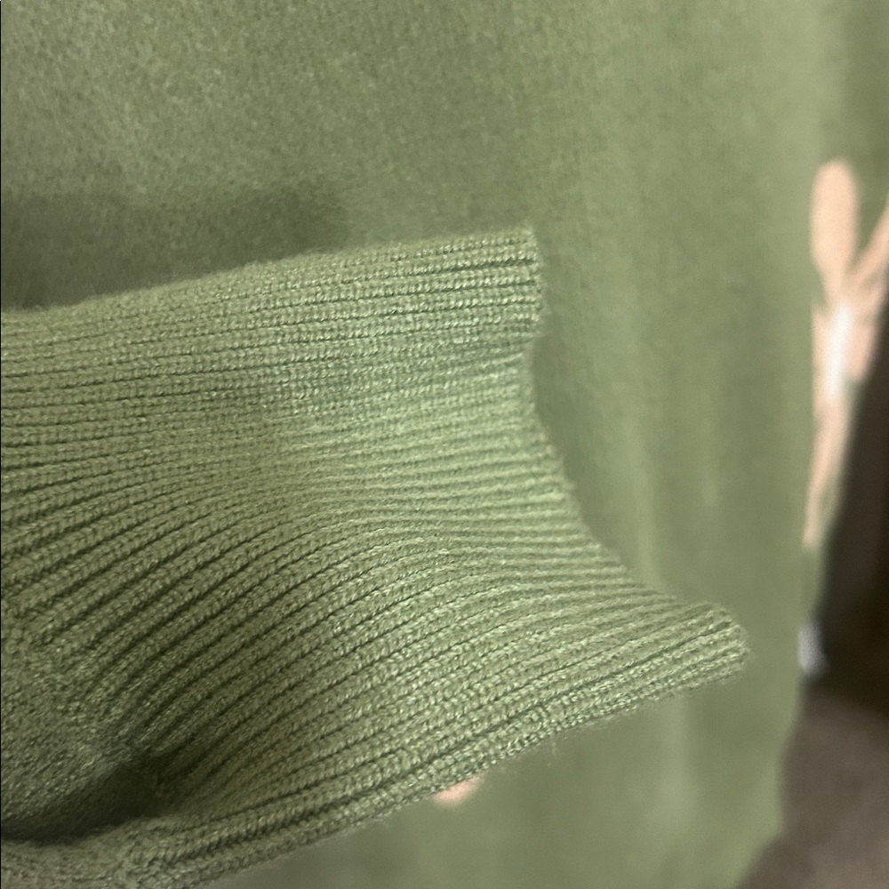 Zeagoo Olive Floral Women's Sweater - Picture 3 of 4